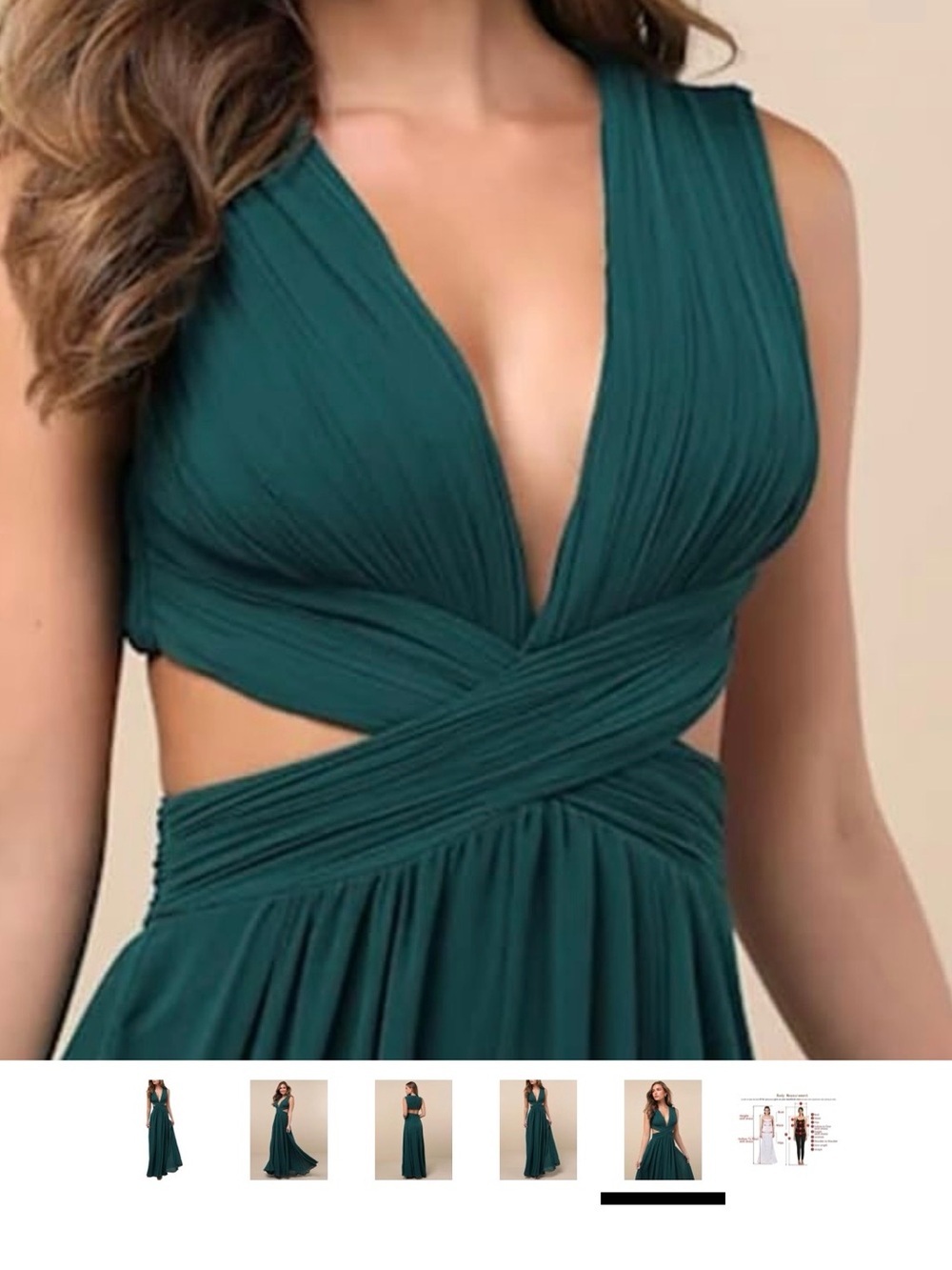 Lulu's Emerald Green Shoulder Twist-Waist Maxi Dress